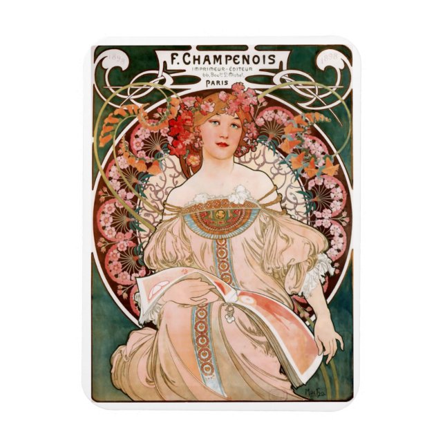 Imán Alphonse Mucha F. Champenois (Vertical)