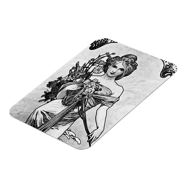 Imán Alphonse Mucha Flores rotas (Lado Izquierdo)