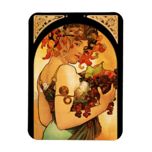 Imán Alphonse Mucha Fruit Magnet