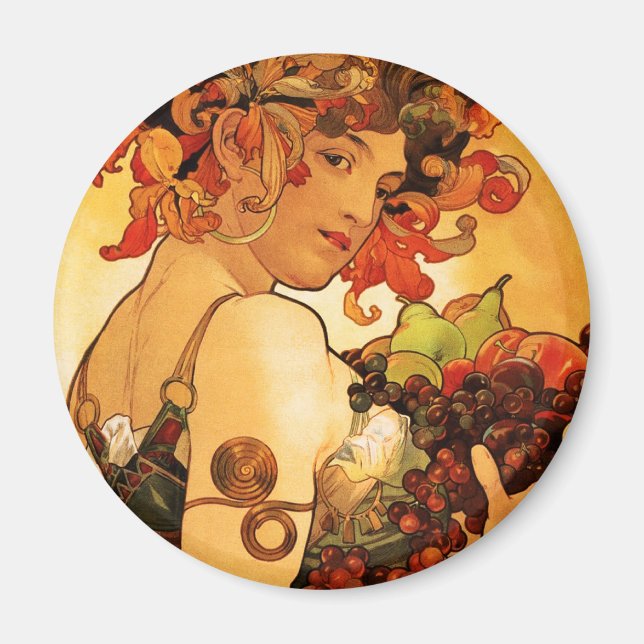 Imán Alphonse Mucha Fruit Magnet (Frente)