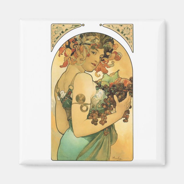 Imán Alphonse Mucha ~ Fruta. 1897 (Frente)