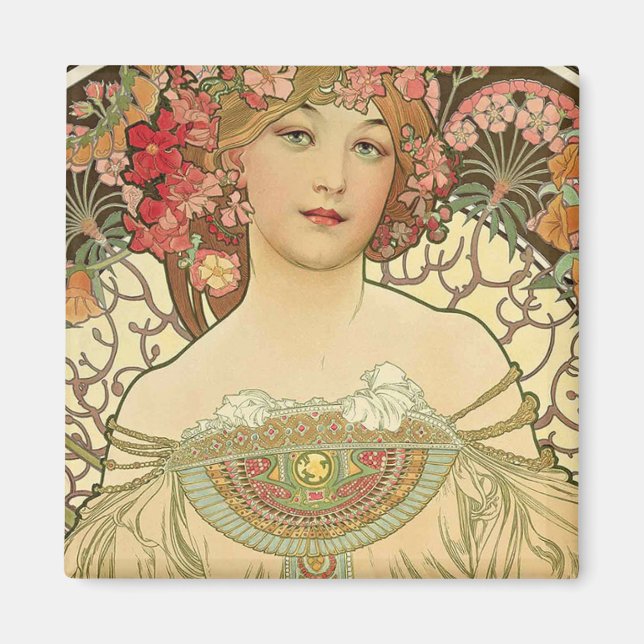 Imán Alphonse Mucha - Maestro Art Nouveau (Frente)