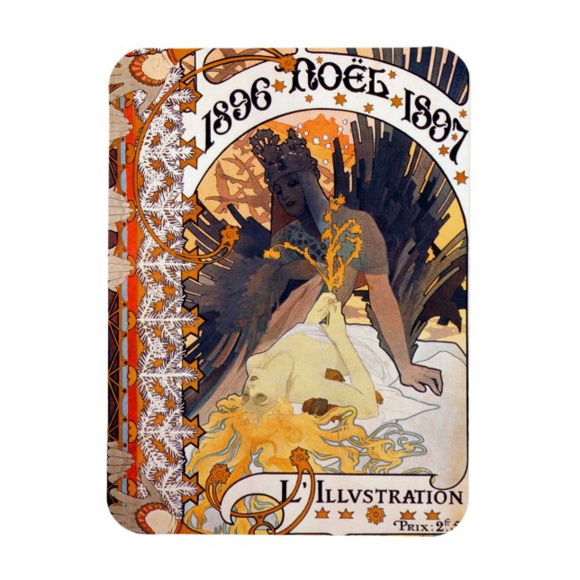 Imán Alphonse Mucha Noel Magnet de 1896 (Vertical)