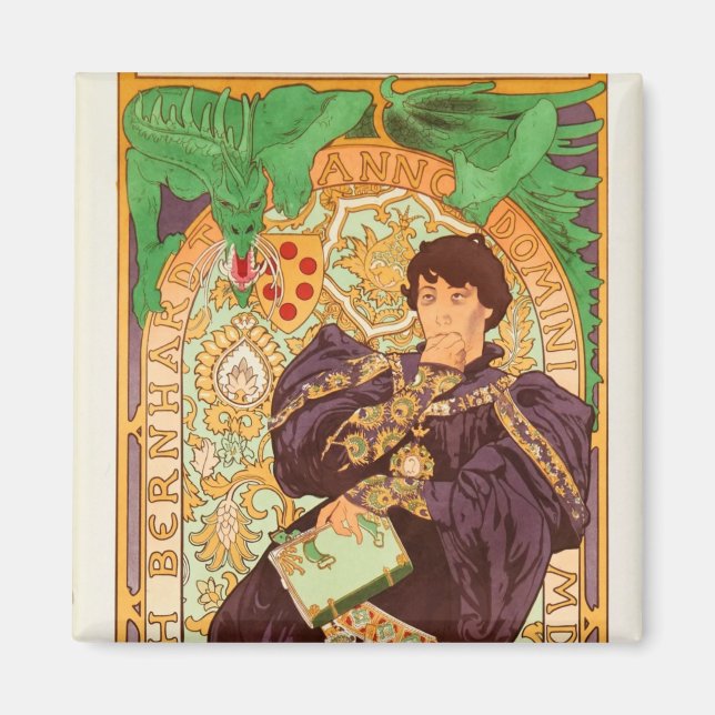 Imán Alphonse Mucha Prince y Dragon (Frente)