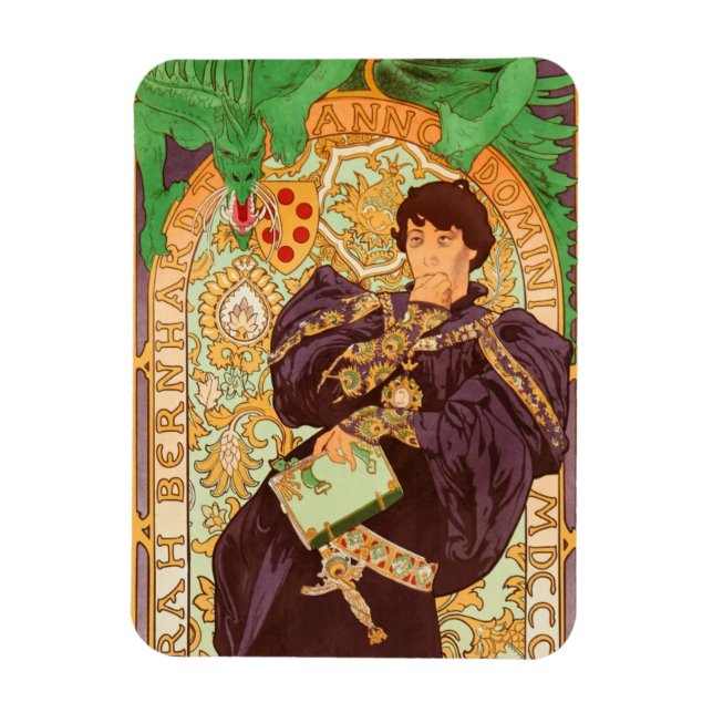 Imán Alphonse Mucha Prince y Dragon (Vertical)