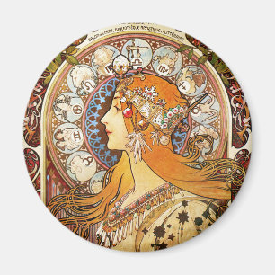 Imán Alphonse Mucha Zodiac
