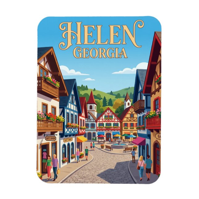 Imán Alpine Helen Georgia (Vertical)
