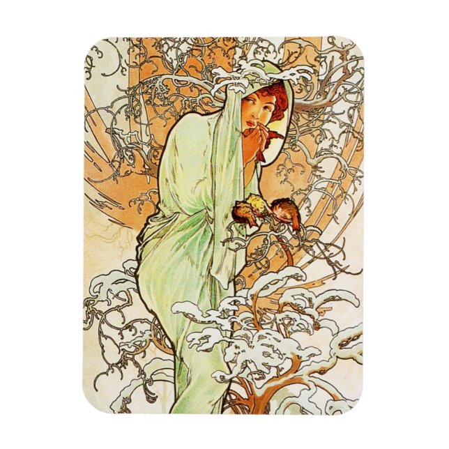 Imán Alpohnse Mucha Winter Magnet (Vertical)