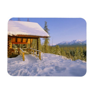 Imán alquiler de cabaña USFS Schnauss en invierno con v