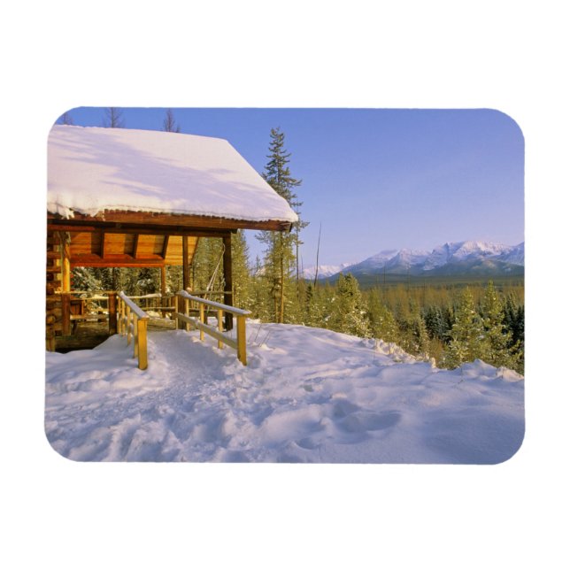 Imán alquiler de cabaña USFS Schnauss en invierno con v (Horizontal)