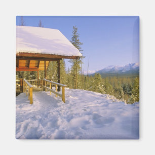 Imán alquiler de cabaña USFS Schnauss en invierno con v