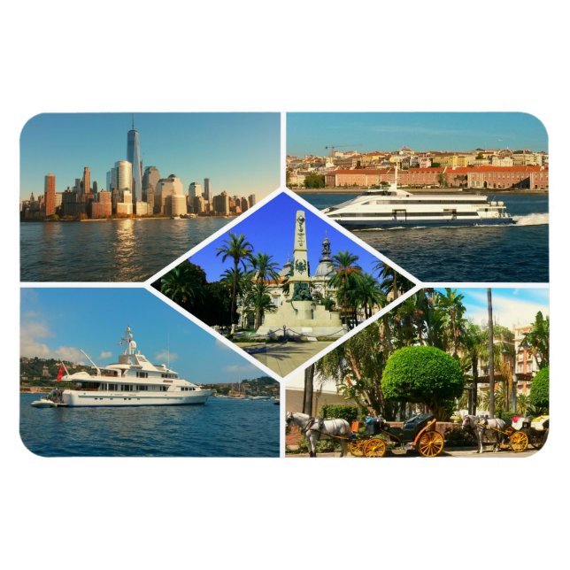 Imán Alrededor del Collage mundial (Horizontal)