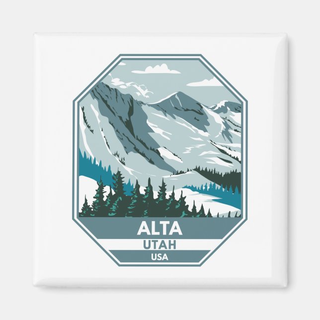 Imán Alta Ski Area Winter Utah (Frente)