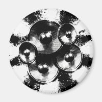 Altavoces de música en blanco y negro