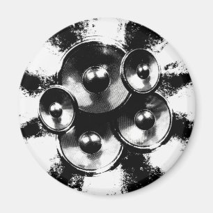 Imán Altavoces de música en blanco y negro