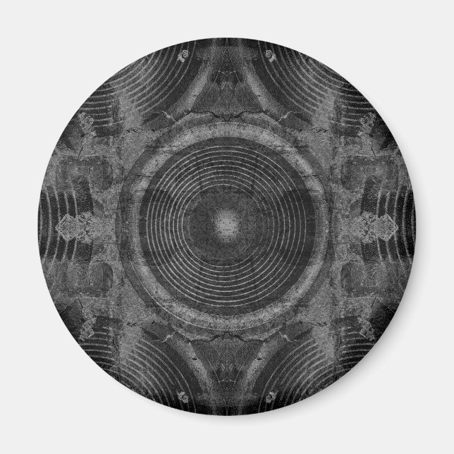 Imán Altavoces de música en blanco y negro (Frente)