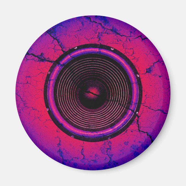 Imán Altavoz musical en una pared rota (Frente)