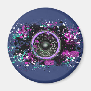 Imán Altavoz musical y pintura salpicada