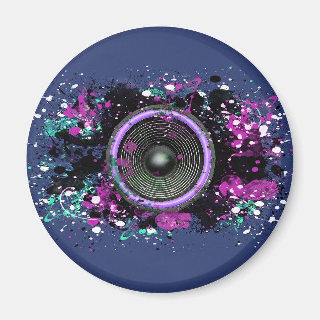 Imán Altavoz musical y pintura salpicada (Frente)