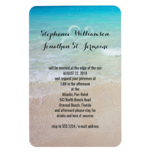 Imán alternativo de invitación a bodas de playa