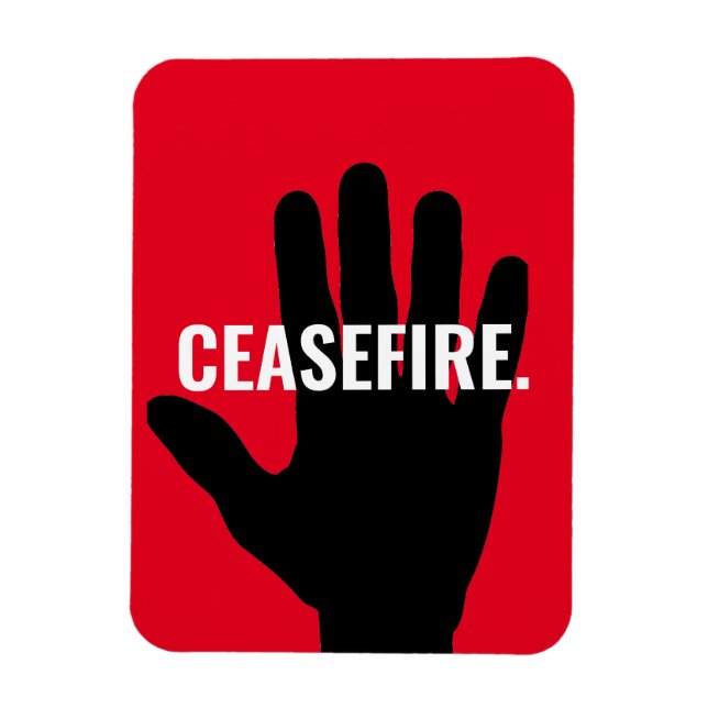 Imán Alto al fuego blanco negro mano dura contra la gue (Vertical)