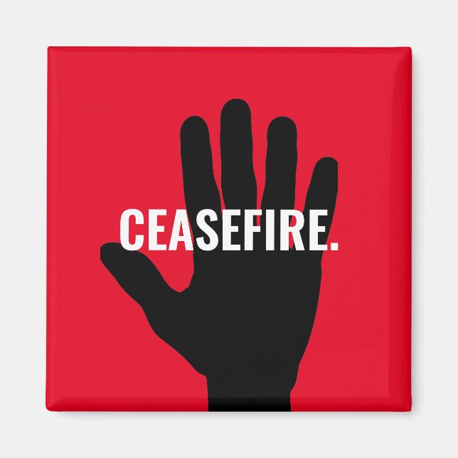 Imán Alto al fuego blanco negro mano dura contra la gue (Frente)