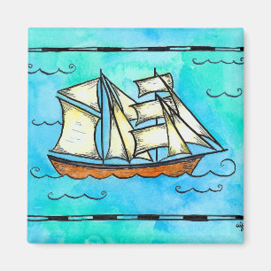 Imán alto de la nave - barco pirata del bergantí
