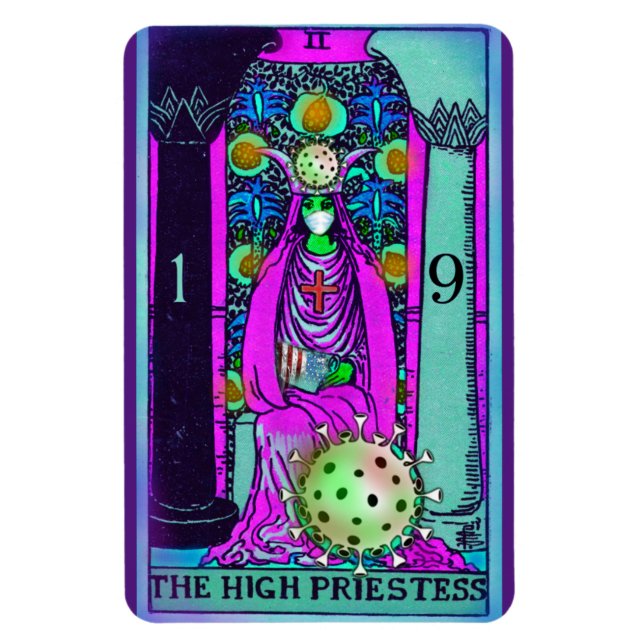 Imán Alto sacerdotismo Coronavirus Tarot Card (Vertical)