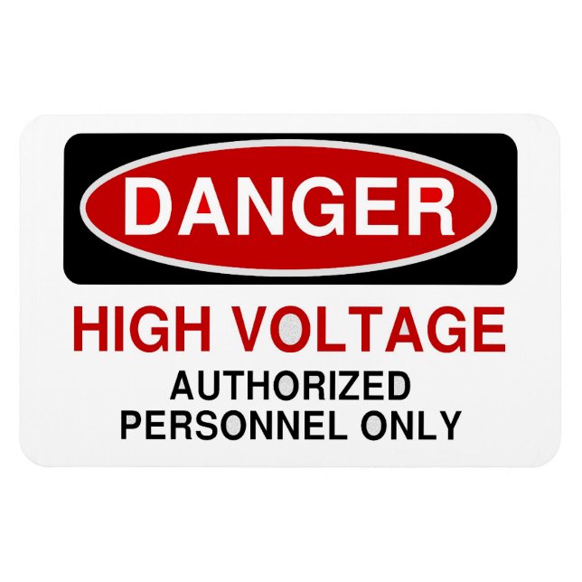 Imán Alto voltaje de peligro (Horizontal)