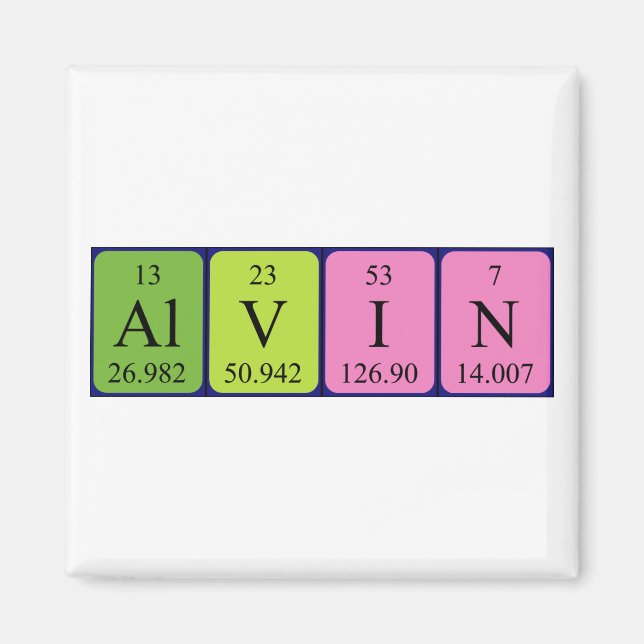 Imán Alvin periodic table name magnet (Frente)