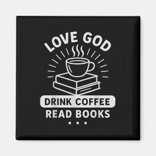 Imán Ama a Dios Café Libros Lectores Cristianos Vintage
