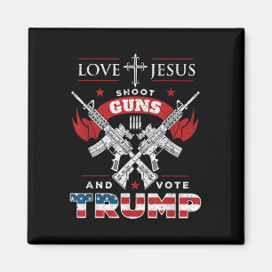 Imán Ama a Jesús. Disparen armas. Y Vote La Bandera De 