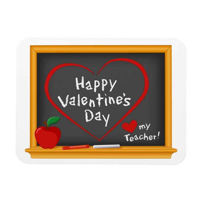 Imán ¡Ama A Mi Profesor! Feliz Día de San Valentín (Horizontal)