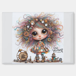 Imán Ama a ti mismo Quirky Steampunk Chica 8300 Magnet