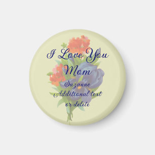 Imán Ama Mamá Iris Flor Personalizada
