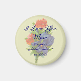 Imán Ama Mamá Iris Flor Personalizada