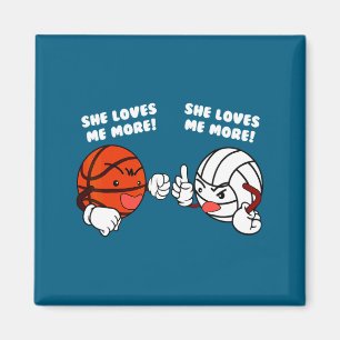 Imán Ama más baloncesto camiseta de jugador de voleibol