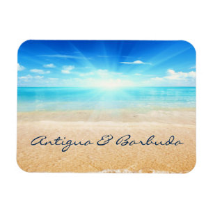 Imán Amanecer en la playa de Antigua y Barbuda