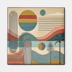 Imán Amanecer en la playa de arte moderno de mediados d