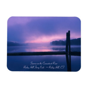 Imán Amanecer rosa y morado en la colina CT RIVER-Rocky