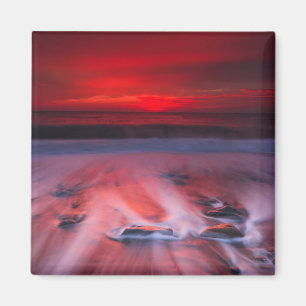 Imán Amanecer sobre el mar tempestuoso