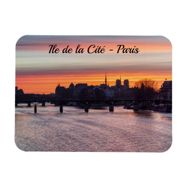 Imán Amanecer sobre Ile de la Cite y Notre Dame - París (Horizontal)