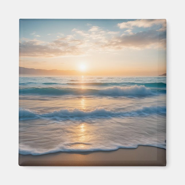 Imán Amanecer sobre la playa (Frente)