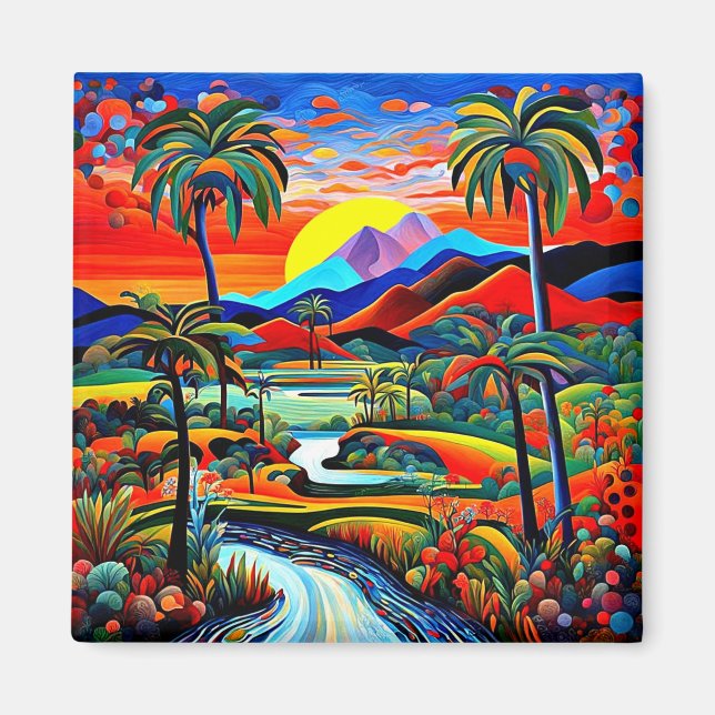 Imán Amanecer Tropical (Frente)