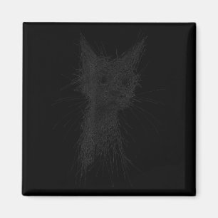 Imán Amante de Gatitos Arte Abstracto Garabato Gato Lin