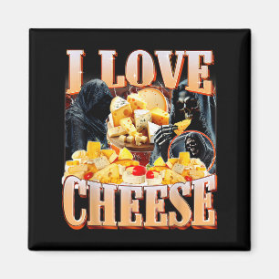 Imán Amante de la comida de queso divertido esqueleto m
