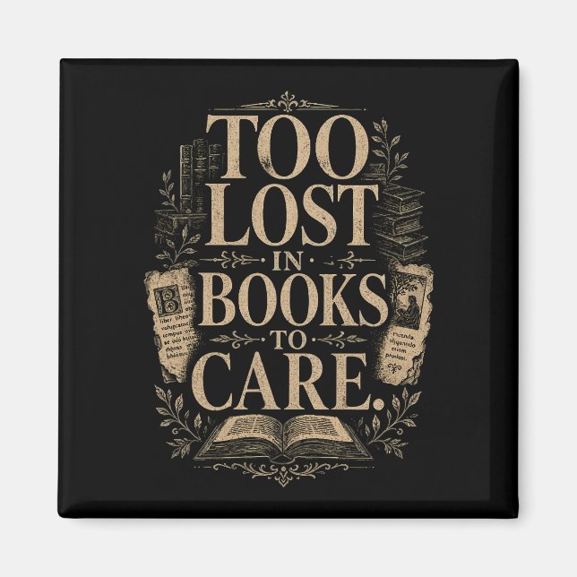 Imán Amante de libros vintage de academia oscura (Frente)