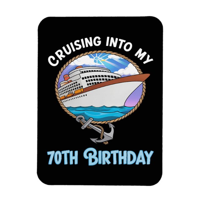 Imán Amante de los Cruceros Navegando hacia mis 70 años (Vertical)