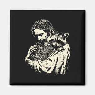 Imán Amante de Mapaches Panda Basura Cristiano Jesús So