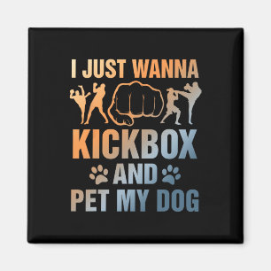 Imán Amante de perros de kickboxing divertido Solo quie